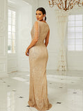 Women Party Dress Light Luxury Banquet Evening Dress Chain Decoration (Ss0416)