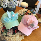 Y2k hot girl hat heavy industry angel wings baseball cap women's big brim sunshade peaked cap