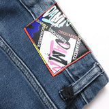DSQ2 Short Jeans Ripped Patch Slim-fit Stretch Denim Shorts