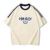 Drew T Shirts Cotton Hello Printed Loose