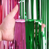 Themed Party Supplies Magic Wicked Witch Themed Foil Fringe Curtain – Shiny Pink & Green Party Backdrop
