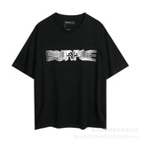 Purple Brand T ShirtsPurple Micro Label Letter Pattern Printed Short Sleeve T-Shirt