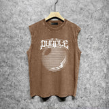 Purple Brand Distressed Tank T Shirts Distressed Sleeveless T-shirt Vest