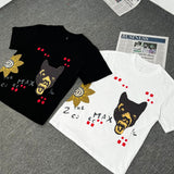 Mens T-shirts Travis Scott Cactus Jack WOLF tee Short Sleeve T-Shirt Loose