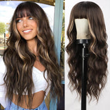 Women's Wigs Straight Bangs Long Wavy Gradient Wig