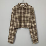 Women Sun Protection Shirt Short Plaid Loose Shirt