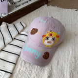 Y2k hot girl hat heavy industry hand-painted cartoon cat baseball cap women's sunshade peaked cap men