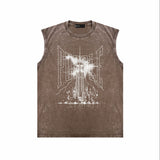 Purple Brand Distressed Tank T Shirts Distressed Sleeveless T-shirt Vest