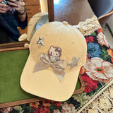 Y2k hot girl hat heavy industry angel bows baseball cap