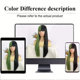 Women's Wigs Two-Tone Straight Bangs Cosplay Wig
