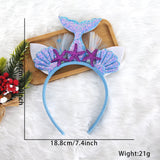 Themed Party Supplies Mermaid Sequin Headband – Ocean Theme Kids Party Costume with Fish Tail, Starfish & Shell