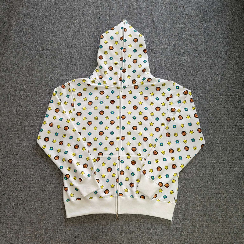 Bathing ape hoode bape co-branded milo all-print casual