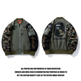 Bathing Ape jacket autumn and winter ape print camouflage sleeve jacket flight suit jacket