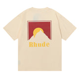 Rhude T Shirt Sunset Design Sense Printed Short Sleeve T-Shirt