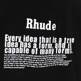 Rhude T Shirt Alphabet Slogan Printed Short Sleeve T-Shirt