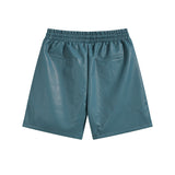 Rhude Shorts Letter Embroidered Elastic PU Leather Shorts Beach Sports Pants