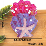Themed Party Supplies Cartoon Seashell & Starfish Hair Clips – Ocean Theme Birthday Party Accessories