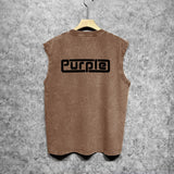 Purple Brand Distressed Tank T Shirts Distressed Sleeveless T-shirt Vest