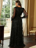 Women Party Dress Mesh Sequins Evening Gown (Ss0416)