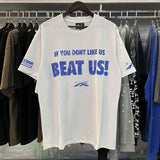 Hellstar T Shirt BEAT US Slogan Print Casual Short Sleeve T-Shirt