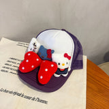 Y2k hot girl hat heavy industry big butterfly cartoon ktcat baseball cap mesh breathable sun hat