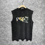 Purple Brand Distressed Tank T Shirts Distressed Sleeveless T-shirt Vest
