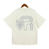 Rhude T Shirt Micro Label Letter Logo Line Pattern Short Sleeve T-Shirt Loose