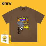 Drew T Shirts Short Sleeve Graffiti Printing
