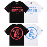 Hellstar T Shirt BEAT US Slogan Print Casual Short Sleeve T-Shirt