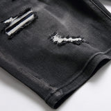 DSQ2 Short Jeans Ripped Patch Slim-fit Stretch Denim Shorts