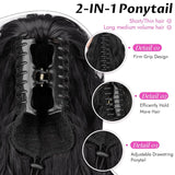 Women's Wigs High Temperature Silk Water Ripple Long Curly Hair Ponytail Hair Extensions Ponytail