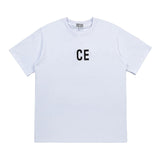 C.e t shirts letter printing round neck pullover short sleeve men and women