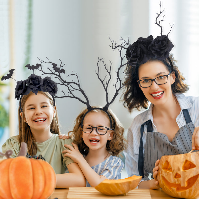 Halloween headband Halloween headband dark withered headdress holiday masquerade black rose headband