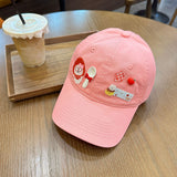 Y2k hot girl hat heavy industry cartoon red puppy baseball cap easiest for match sunshade peaked cap