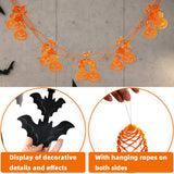 Halloween flag hanging ornaments Halloween Honeycomb Banner – Spider, Bat & Hollow Ghost Pumpkin Decorations