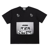 C.e t shirts character pattern letter printing round neck pullover short sleeves