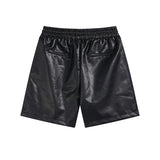 Rhude Shorts Letter Embroidered Elastic PU Leather Shorts Beach Sports Pants