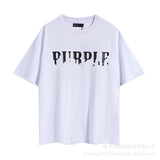 Purple Brand T ShirtsPurple Micro Label Letter Pattern Printed Short Sleeve T-Shirt