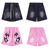 Hellstar Shorts Summer Leisure Sports Wash Split Shorts