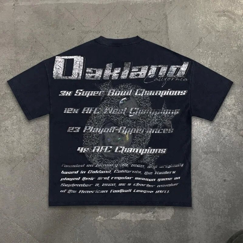 Street Unisex T-shirt Skull Football Helmet Street Tee