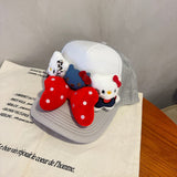 Y2k hot girl hat heavy industry big butterfly cartoon ktcat baseball cap mesh breathable sun hat