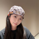 Y2k hot girl hat heavy industry reverse cap plaid beret