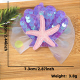 Themed Party Supplies Cartoon Seashell & Starfish Hair Clips – Ocean Theme Birthday Party Accessories