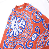 Rhude sweater micro-label letter totem jacquard crew neck sweater