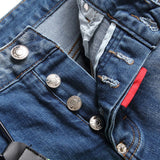 DSQ2 Short Jeans Ripped Patch Slim-fit Stretch Denim Shorts