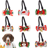 Themed Party Supplies Christmas Pet Bow Tie Collar – Cartoon Bell-Decorated Accessory for Cats & Dogs