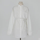 Women Sun Protection Shirt Loose Casual Lace up Shirt