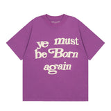 Mens T-shirts CPFM kanye must be born again Short Sleeve T-Shirts Loose Casual