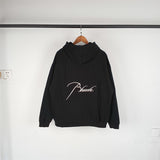 Rhude Hoodie Micro Label Letter Embroidered Fleece Hooded Sweater