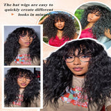 Women's Wigs Bangs Tight Curly Lace Part Wig